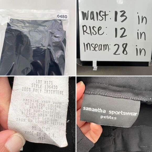 Samantha Sportswear Women's Tapered Pants Black Front Pleated High Rise Sz 4P - Picture 8 of 8